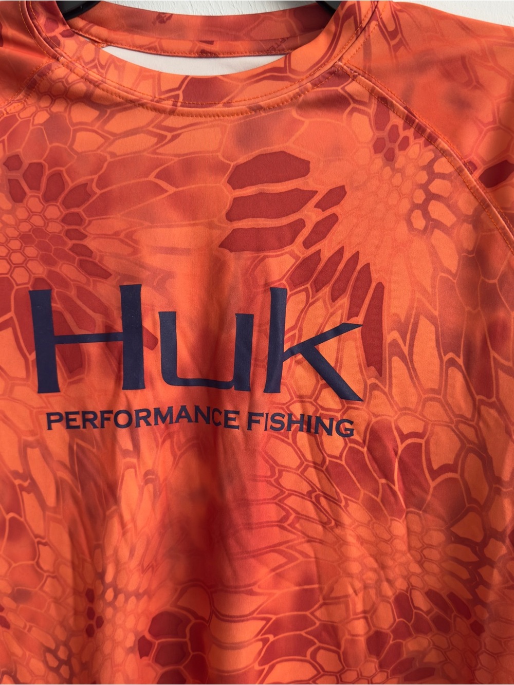 HUK Icon Kryptex Long Sleeve Fishing Shirt S Orange - Picture 4 of 7